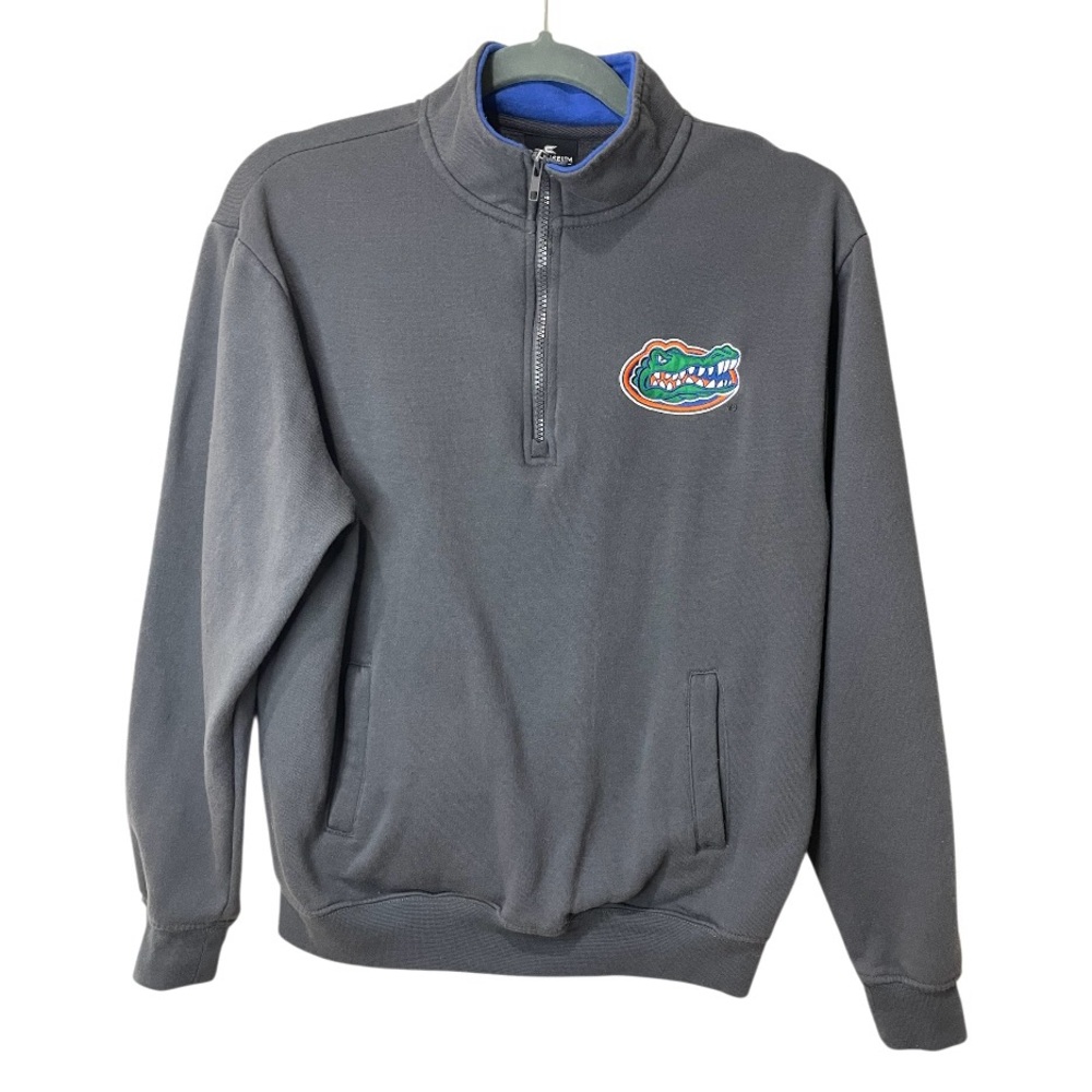 Gators University Of Florida Gray 1/4 Zip Sweatshirt SZ S EUC - Picture 2 of 8